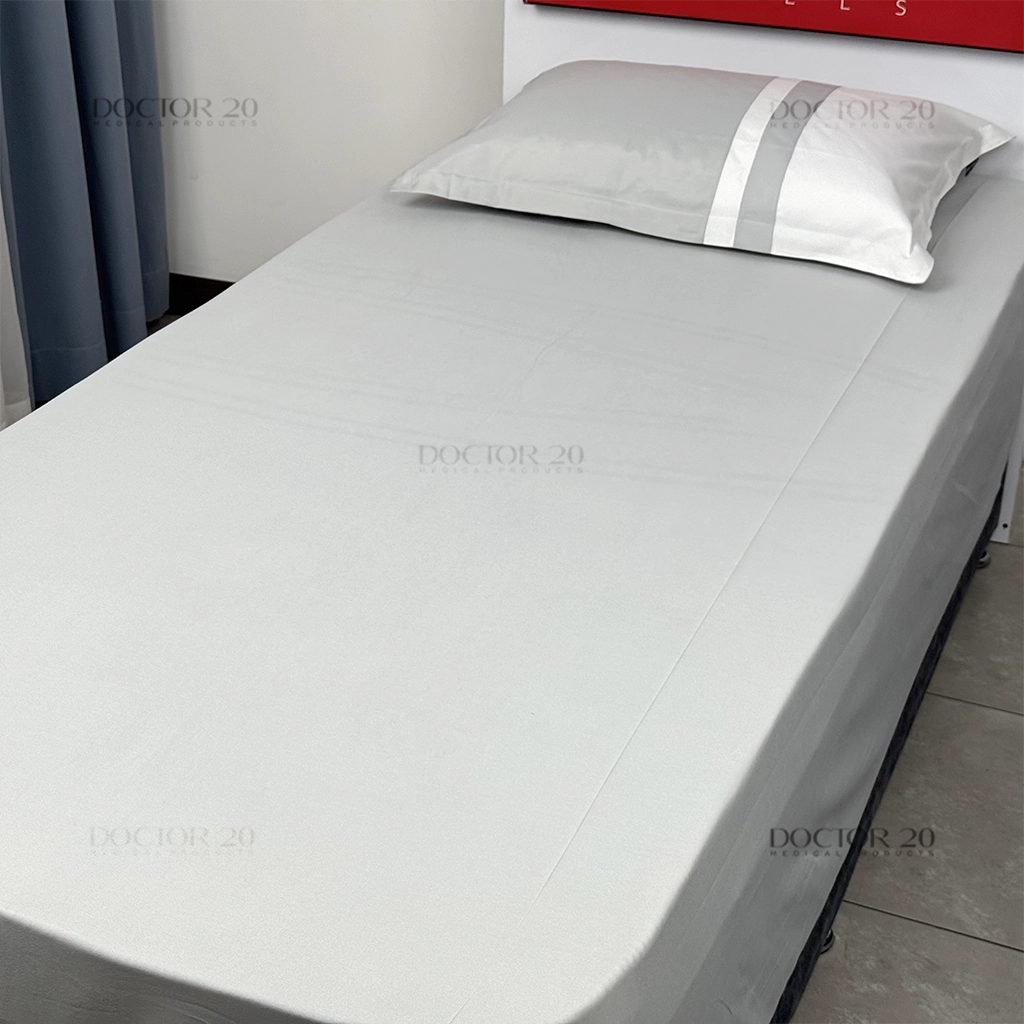 ملحفه نیم ست دونفره رنگ طوسی (ملحفه کش دار+ 2 روبالشتی)