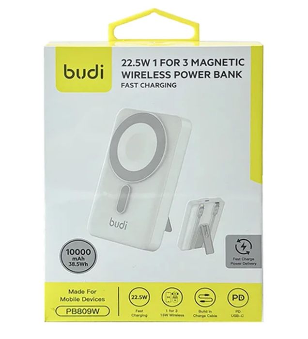 خرید پاوربانک 22.5W بودی سه کاره مدل PB809W ظرفیت 10000 میلی آمپر ساعت قیمت روز