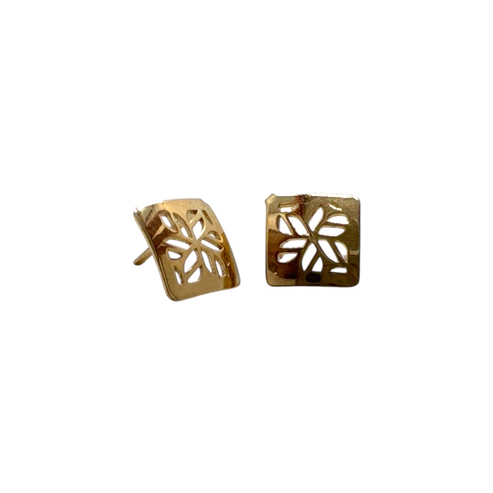گوشواره طلا 18 عیار زنانه طرح گل مدل ESG17