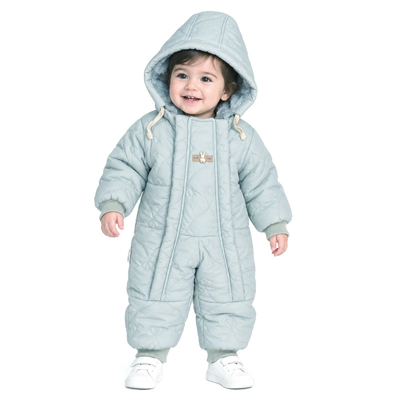 کاپشن سرهمی مچی کلاه دار رنگ طوسی روشن بیبی بو Baby Boo