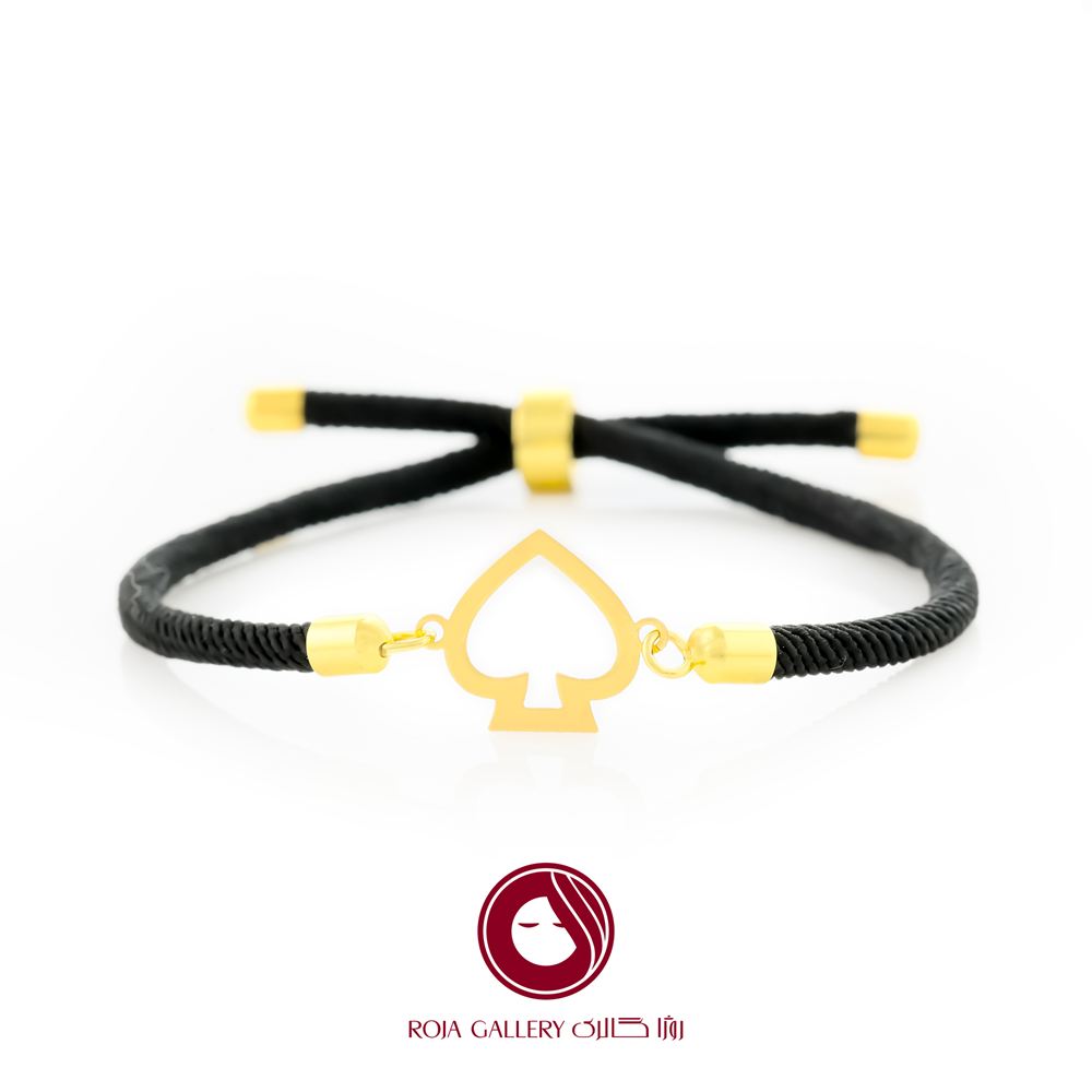دستبند بند و طلا طرح برگ - کد CB - 83293