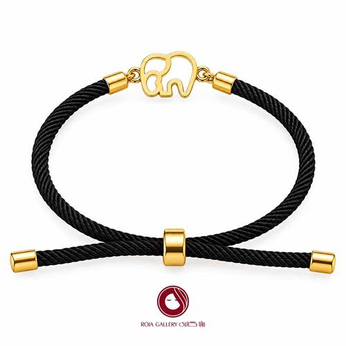 دستبند بند و طلا طرح فیل - کد CB - 83276