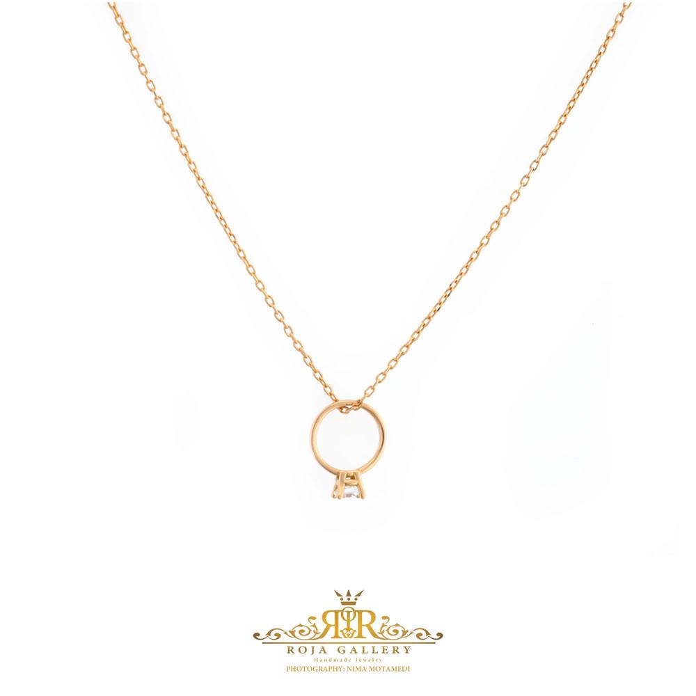 گردنبند حلقه سولیتر - کد N-72982