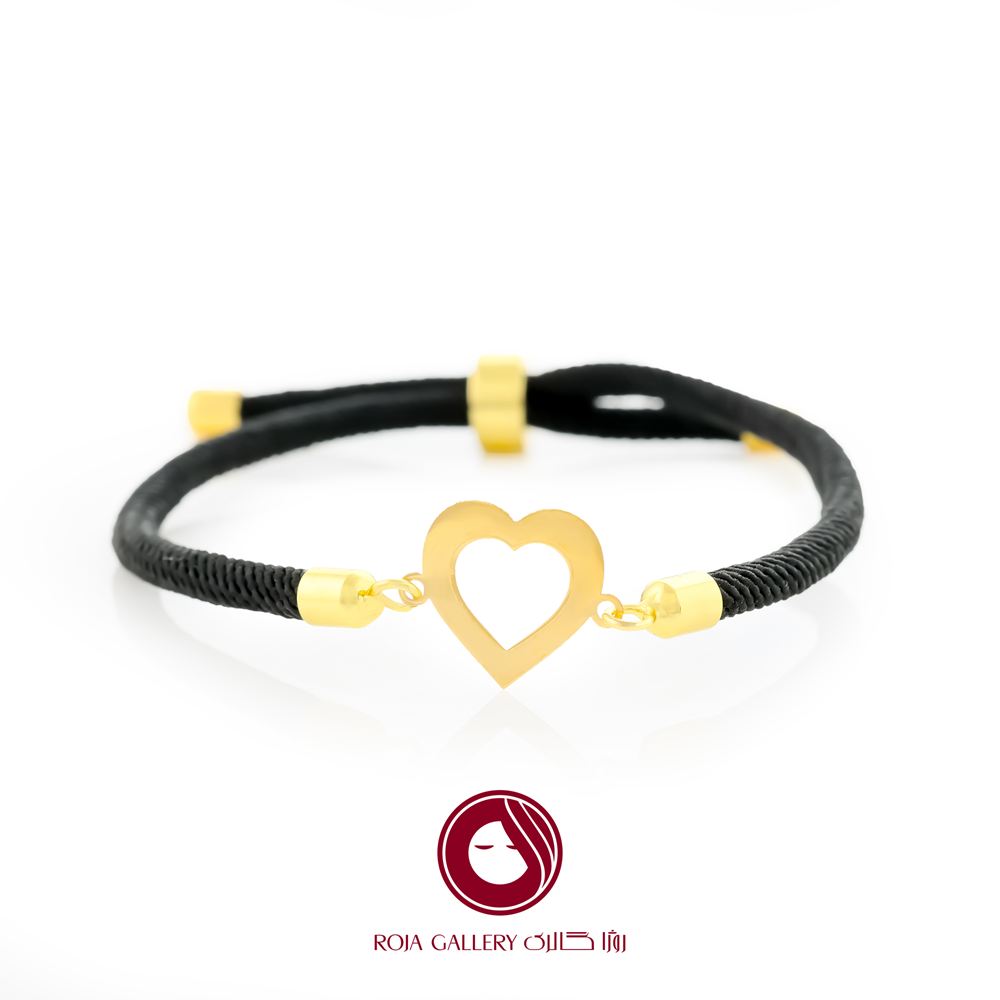 دستبند بند و طلا طرح قلب - کد CB - 83236